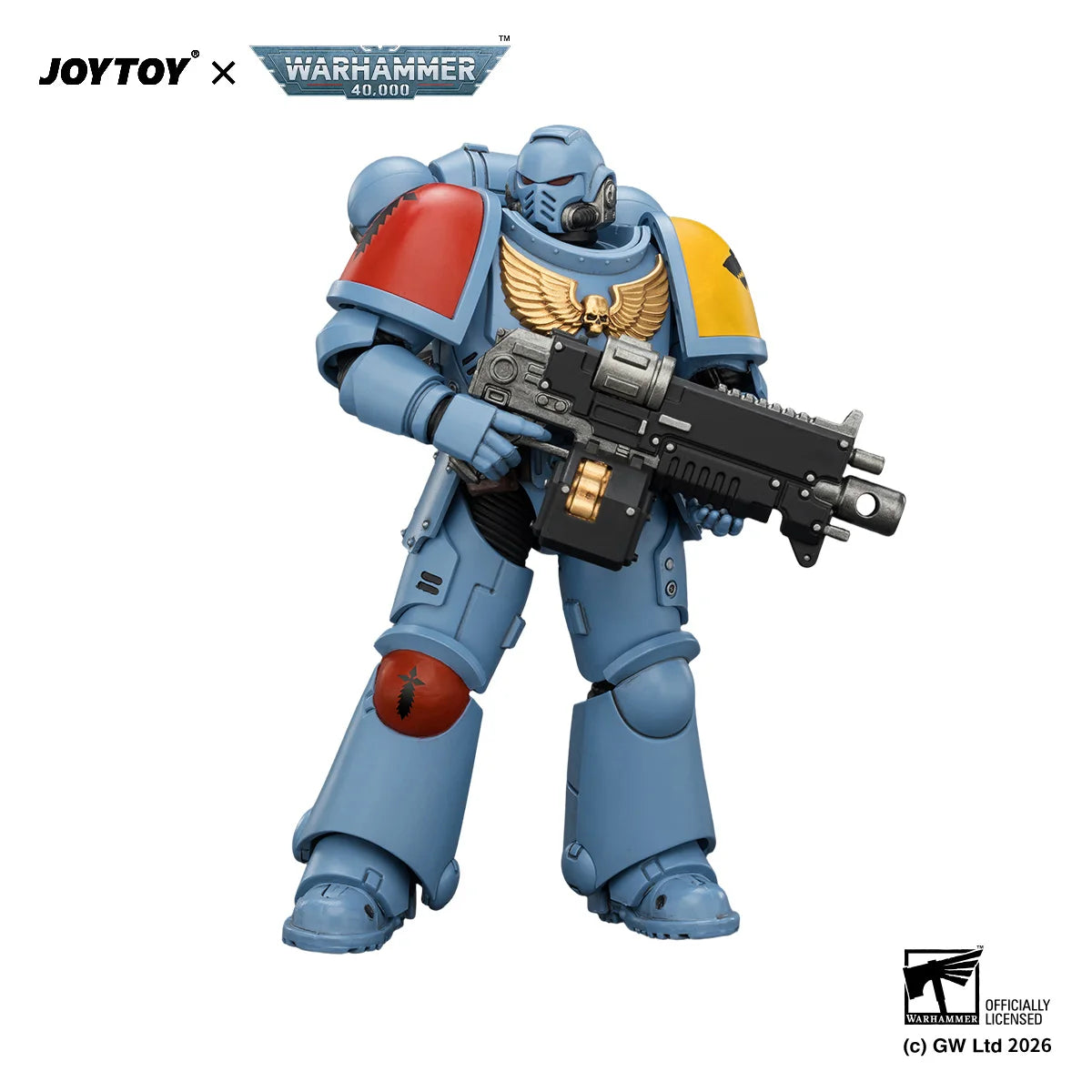 JOYTOY Warhammer 40,000 1/18 Action Figures Ultramarines Intercessor with Bolt Rifle, Bolt Pistol and Chainsword