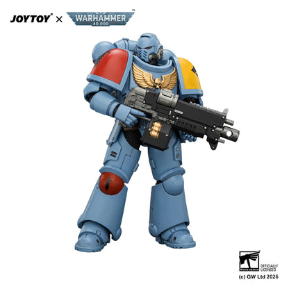 JOYTOY Warhammer 40,000 1/18 Action Figures Ultramarines Intercessor with Bolt Rifle, Bolt Pistol and Chainsword