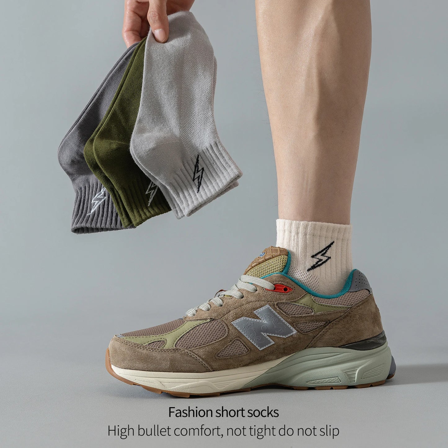 Performance Socks Men Quarter Ankle Athletic Running Hiking Cushion Breathable Ventilation Cotton Sports 5 Pairs