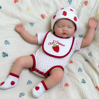 Open Mouth 18 Inches Sleeping bebê reborn de silicone sólido Girl Doll With Painted & Unpainted Skin Soft Washable Reborn Doll