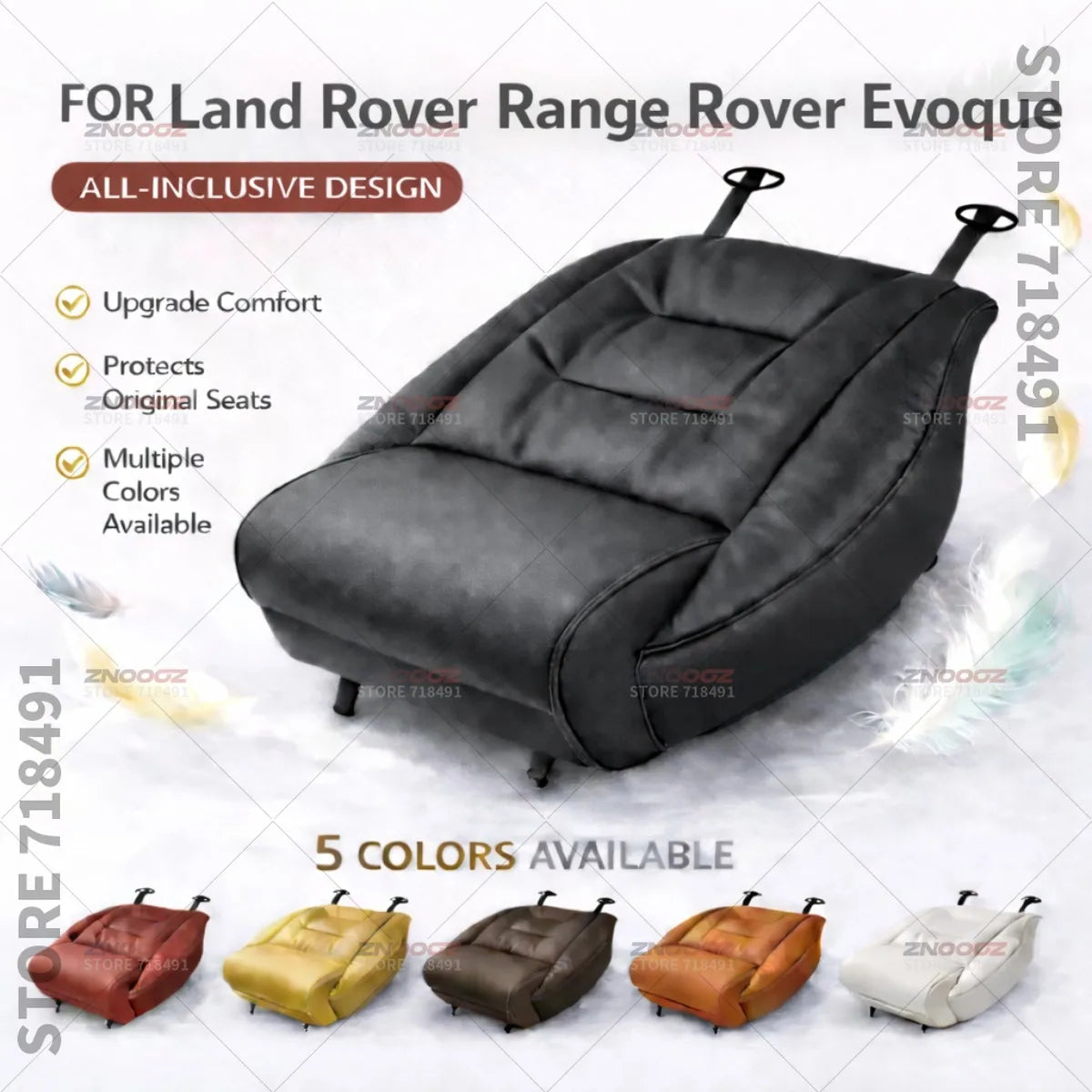 For Land Rover Range Evoque Seat Leg Support Extension Cushion Thigh Support Pillow Memory Leather Extender Interior Accessories