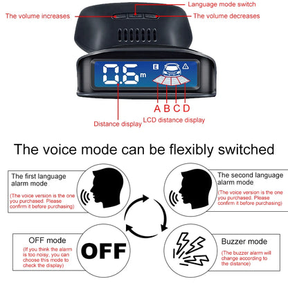 Front Rear Parking Sensor Kit 8 Probe Auto Blind Spot Radar LCD Monitor 12V Parktronic Reverse Backup Assist System