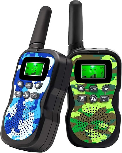 2 Pack Kids Walkie Talkies with Flashlight & LCD Screen, 3 Miles Long Range, Perfect for Outdoor Adventures, Camping and Hiking