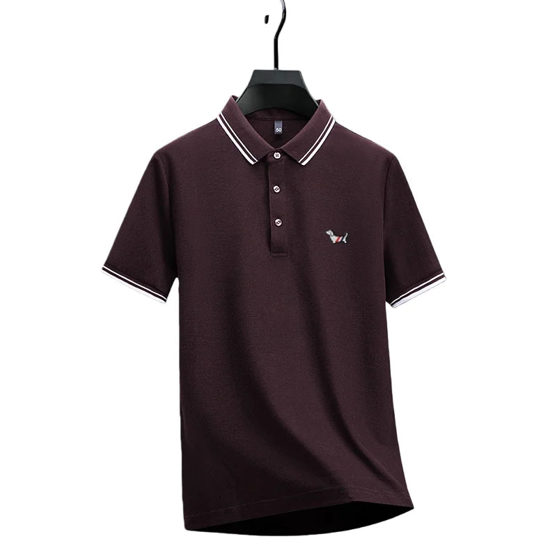 100% Pure Cotton Men's Polo T-Shirt New Style Summer Cozy Skin-Friendly Luxury High-End Commuting Short Sleeve Custom Embroidery
