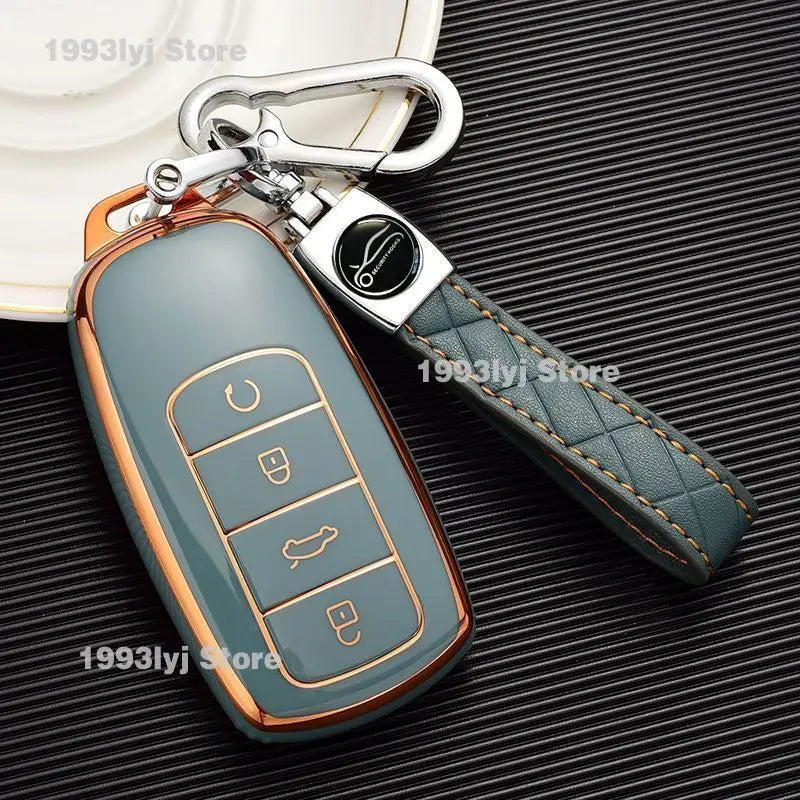 Car Key Holder Keychain For Chery Jaecoo 7 J7 Silicone TPU Case Key