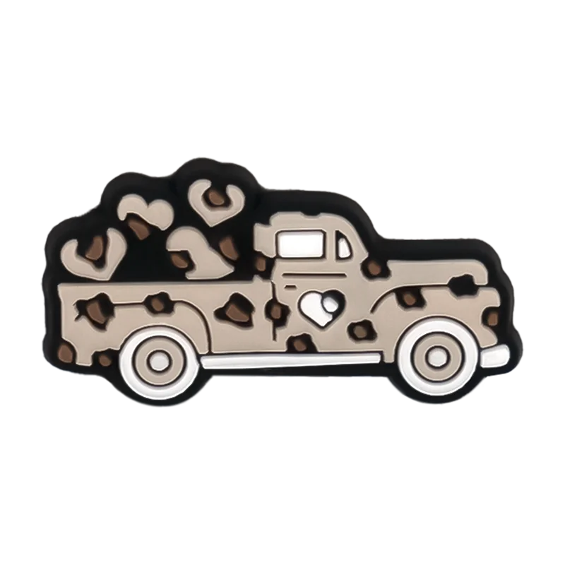 1/25pcs Leopard Print Shoe Charms for Hot Girl Women Shoe Decorations Pins Sandals Accessories Lipstick Heart Cherry Clog Buckle