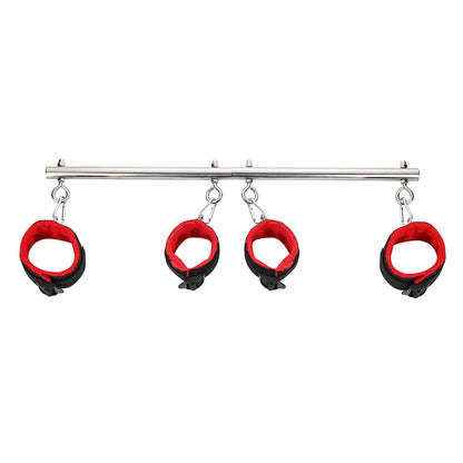 BDSM Bondage Kit Stainless Steel Extendable Spreader Bar Slave Handcuffs Ankle Cuffs Fetish Restraints Set Sex Toys for Couples