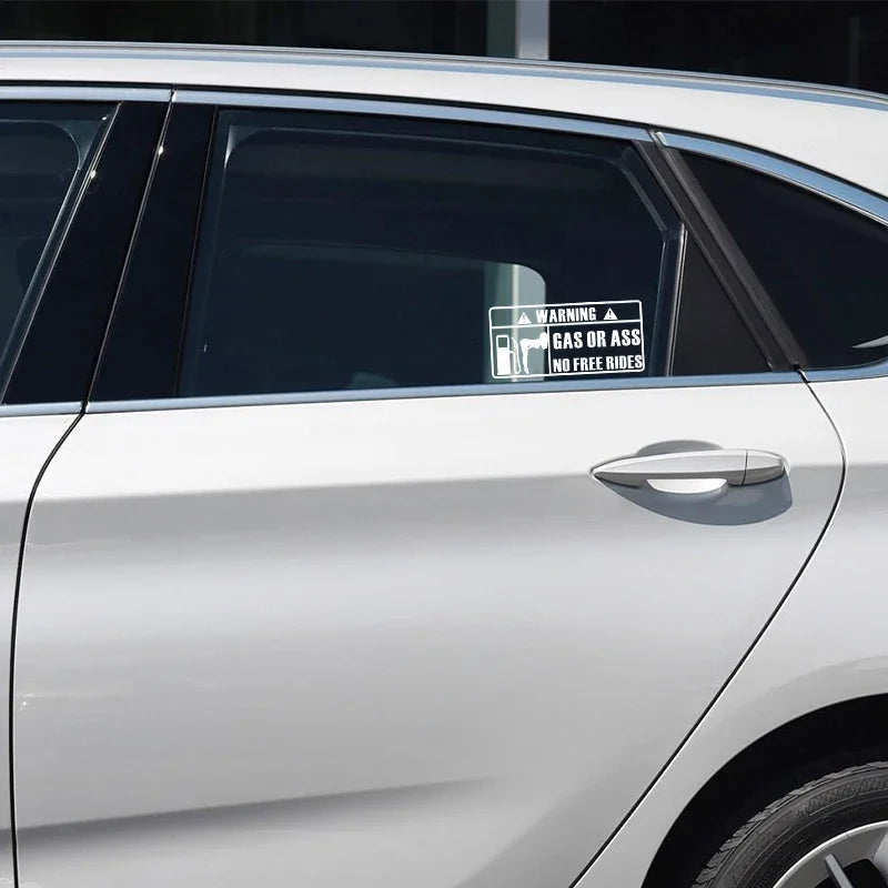 15*7CM Car Interior Personality Stickers GAS GRASS or ASS Unmanned Free Ride Car Windows Vinyl Stickers Waterproof Custom