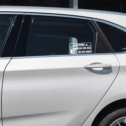 15*7CM Car Interior Personality Stickers GAS GRASS or ASS Unmanned Free Ride Car Windows Vinyl Stickers Waterproof Custom