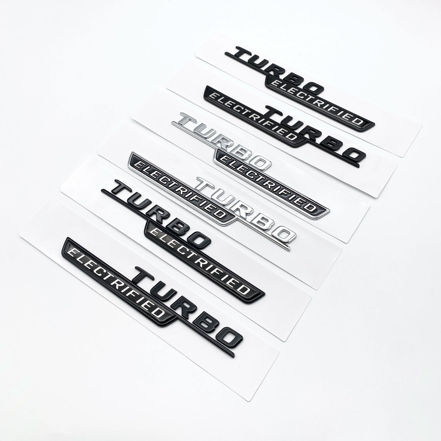New Style TURBO ELECTRIFIED Letters Badge Car Tail Rear Trunk Tail Door Emblem Sticker For C43 Series
