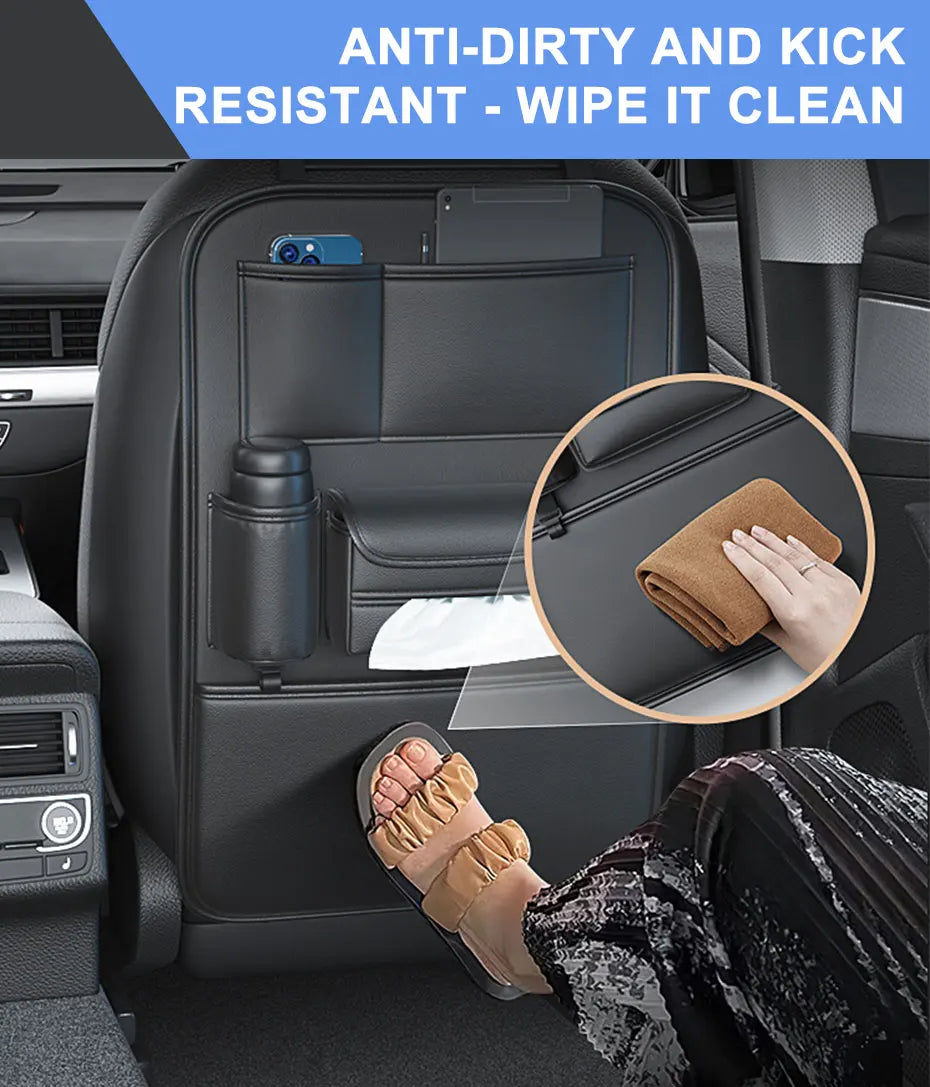 SEAMETAL Car Seat Back Storage Bag Multifunctional Storage Anti-Kick Mats Large Capacity Car Backseat Organizer Protector Pad