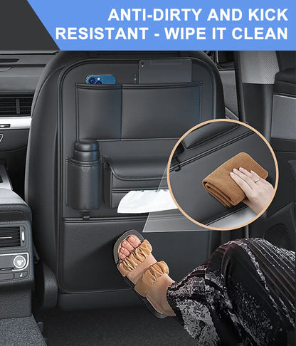 SEAMETAL Car Seat Back Storage Bag Multifunctional Storage Anti-Kick Mats Large Capacity Car Backseat Organizer Protector Pad