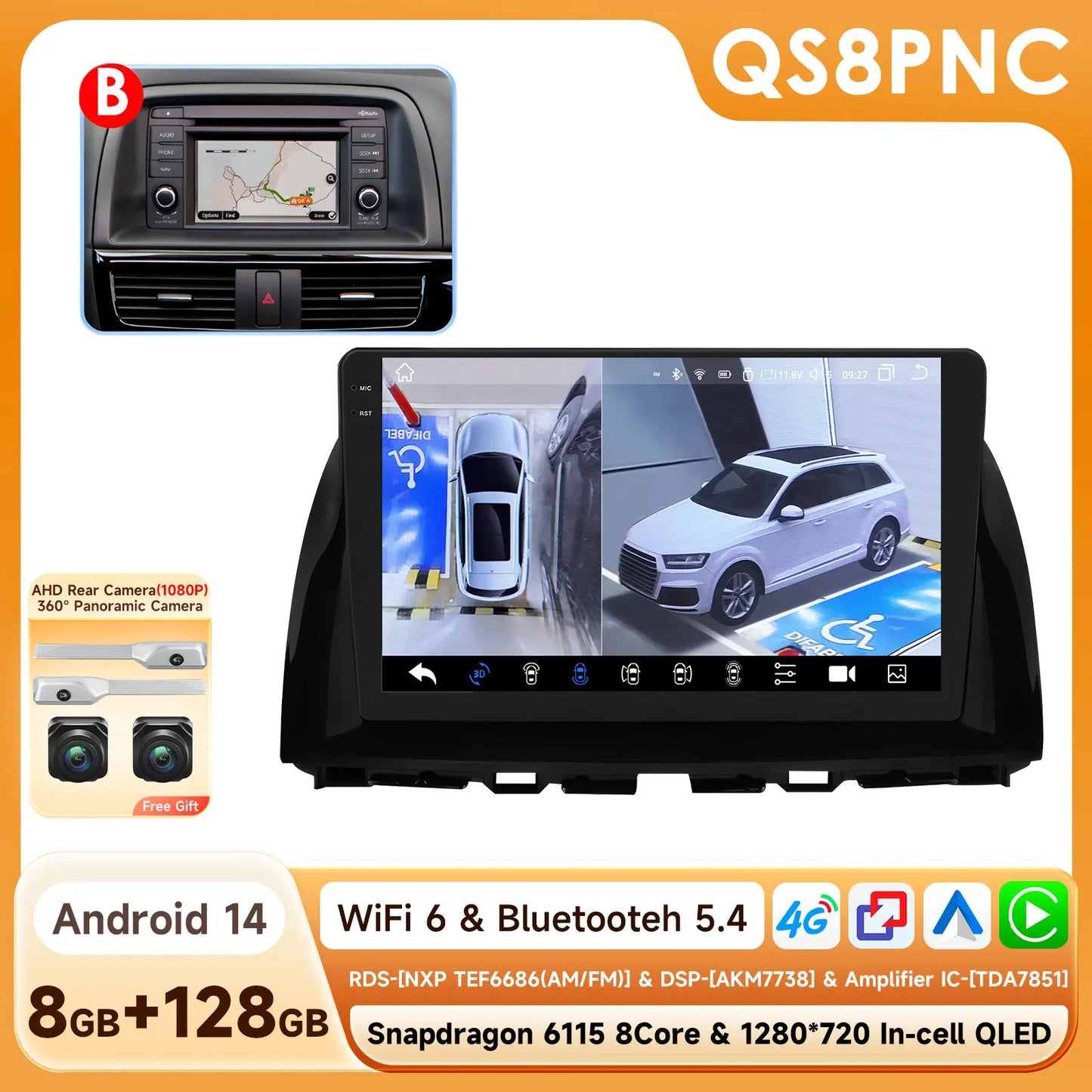 Hizpo 10.1" Eelectronic Devices Car Radio For Mazda CX-5 2012 2013 2014 2015 GPS Navigation Head Unit  6115 RDS Wireless CarPlay