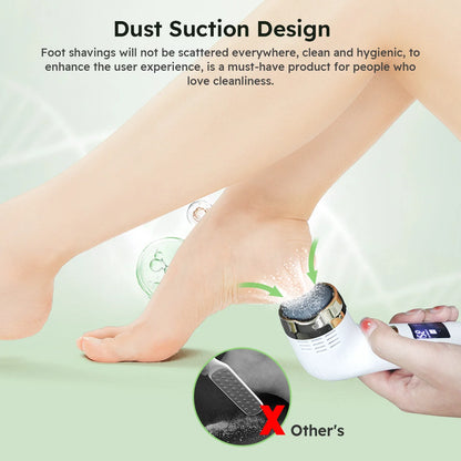 Rechargeable Foot Callus Remover Electric Pedicure Tool with Vacuum 6 Replaceable Heads USB Charging
