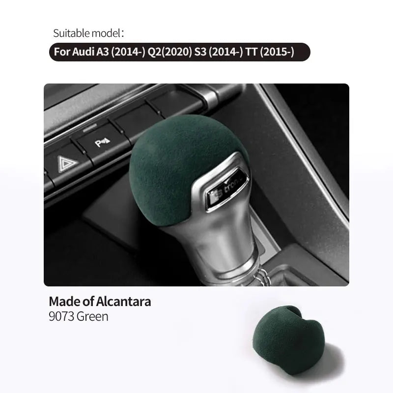 For Audi A3 Q2L S3 TT Sport Gear Shift Knob Boot Cover Trim Sticker Made of Alcantara Car Premium Interior Tuning Accessories