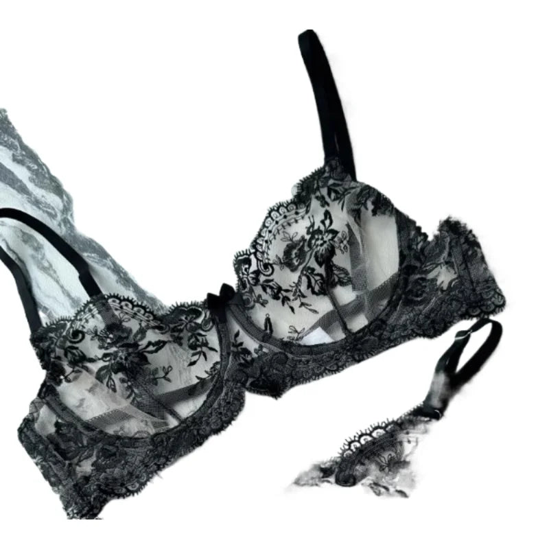 Bestseller 2026 New Arrival Embroidery Purple Ladies Bra Ultrathin Cup Lift Gather Sensual Mood Fashion Daily Women Lingerie Set