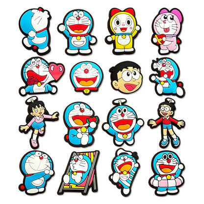 12-50Pcs Mixed Dorae Shoe Charms For Clogs Cartoon Series Shoe Decoration Premium Quality Popular Charms Accessories Great Gift
