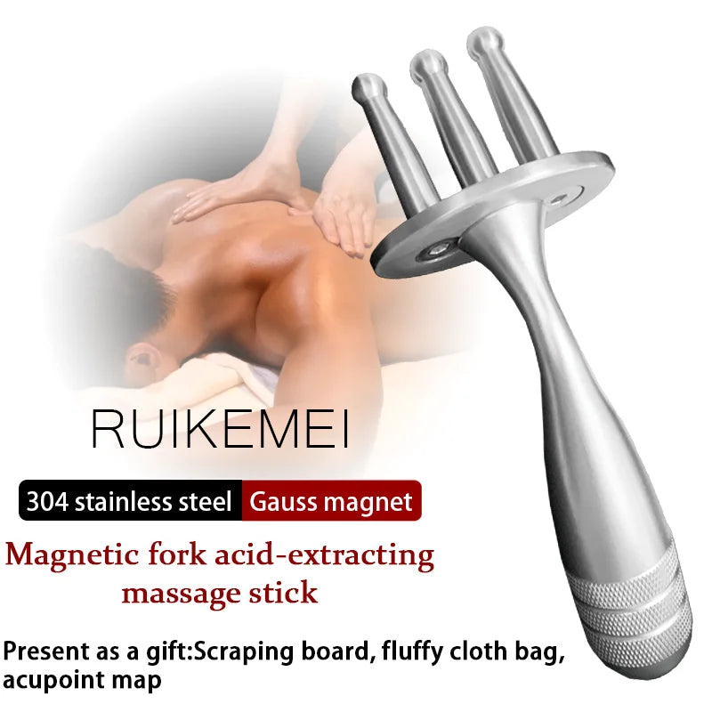 Curved Handle Magnetic Fork Acupuncture Unblock Meridians Massage and Relax After Exercise Release Lactic Acid Massage Tools