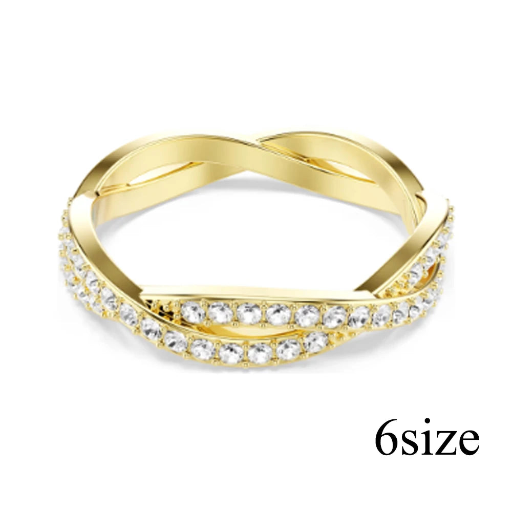 New Cross Diamond Fashion Color Crystal Mixed Cut Open Ring