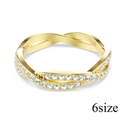 New Cross Diamond Fashion Color Crystal Mixed Cut Open Ring
