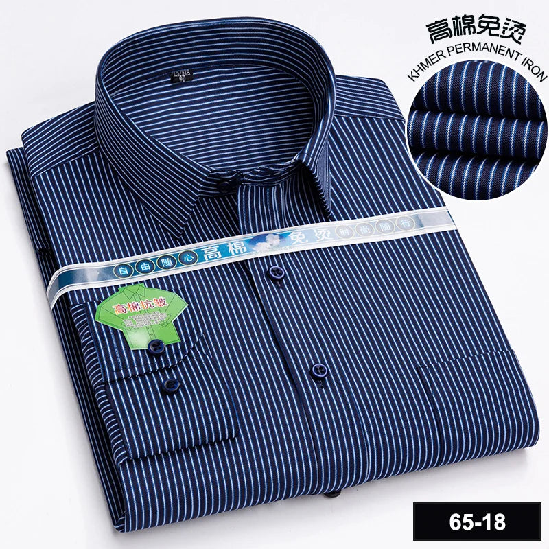 Men's Long Sleeve Casual Shirts Fashion Print Cotton Standard Fit Button Pocket Soft Shirts For Man Office Business Dress New