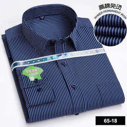 Men's Long Sleeve Casual Shirts Fashion Print Cotton Standard Fit Button Pocket Soft Shirts For Man Office Business Dress New