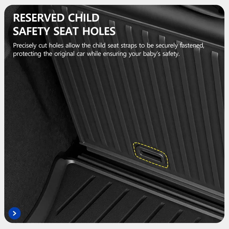For Tesla Model Y Juniper 2025 2026 Trunk Mat TPE Waterproof Anti-Slip Anti-Scratch Integrated Cargo Liner Car Backrest Pad