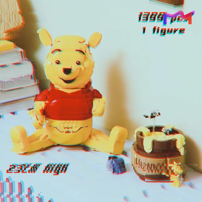Compatible 1399pcs Model Birthday Movie Bear Bricks Building Blocks 100 YEARS Nostalgic Cartoon Classic Home Decor Adults Gifts