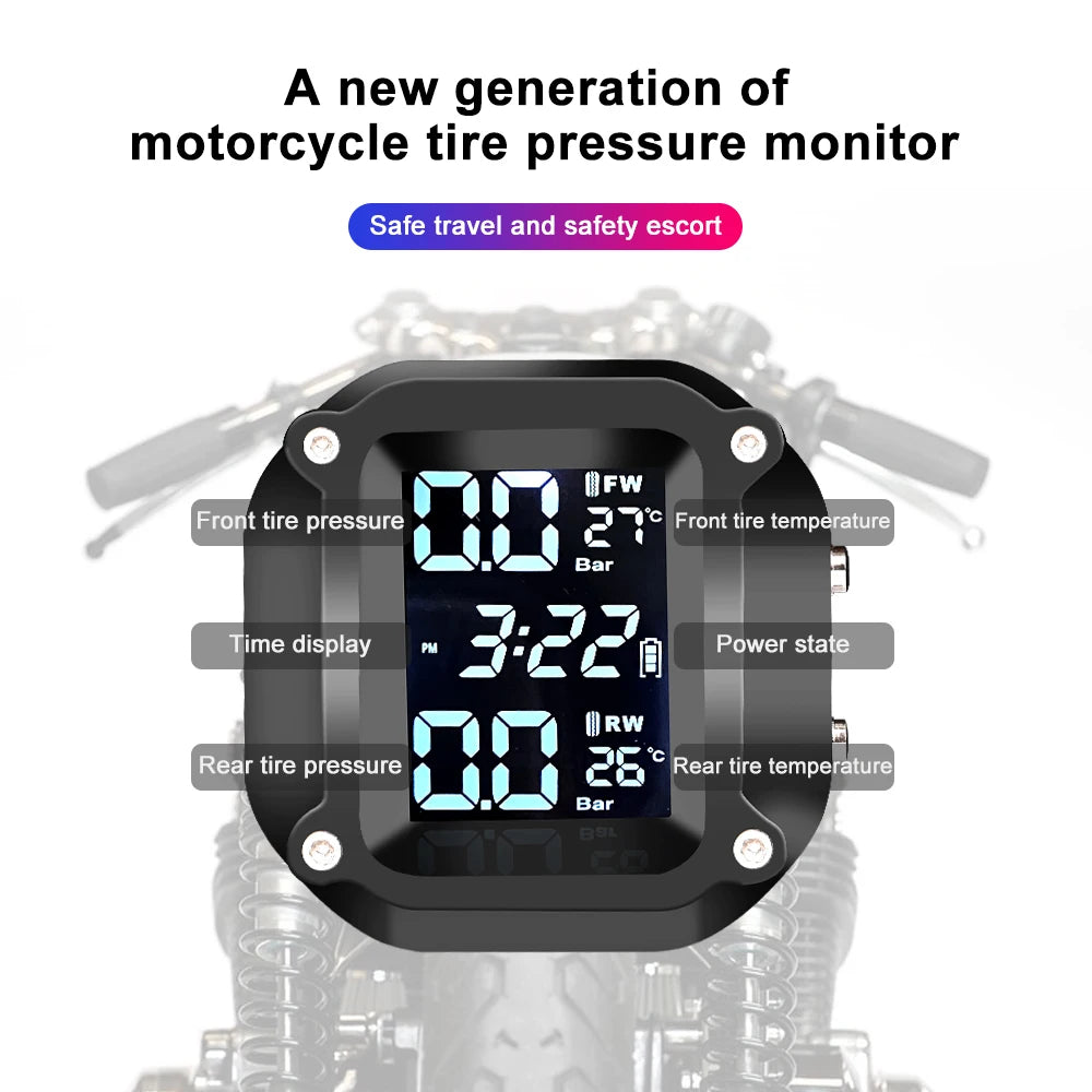 Motorcycle Tire Pressure Sensors Moto Tire Pressure Monitoring System 2 Wheel Tyre External Sensor for Motorbike Bicycle TMPS