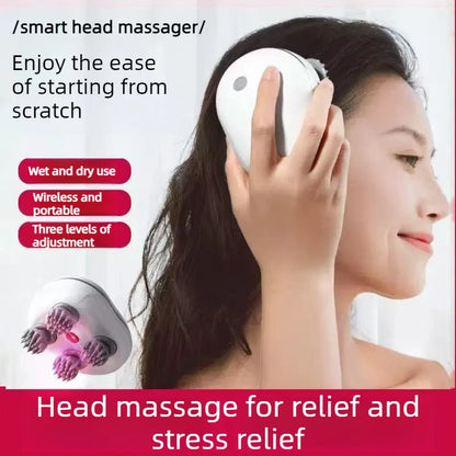 Head Massager, Rechargeable Head Massager, Scalp Pressure, Body Relaxation, Handheld Scalp Massager