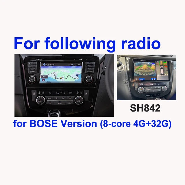 SINOSMART Android GPS for Nissan Qashqai J11 X-Trail T32 Rogue 2014–2018 with OEM 7" Screen Support BOSE 360 CarPlay AndroidAut