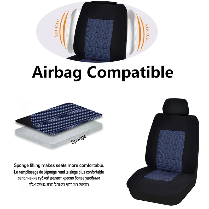 AUTOKING Car Seat Covers Airbag Compatible 2022 NEW Design Universal Size Fit For Most Van Minibus Separated Jacquard Car Seat
