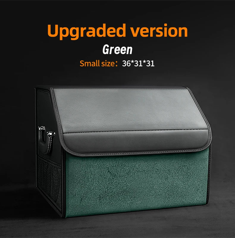 Car Suede Trunk Organizer Large Capacity Leather Foldable Storage Box Portable Multifunctional Tool Organizer Car Accessories
