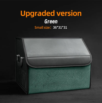 Car Suede Trunk Organizer Large Capacity Leather Foldable Storage Box Portable Multifunctional Tool Organizer Car Accessories