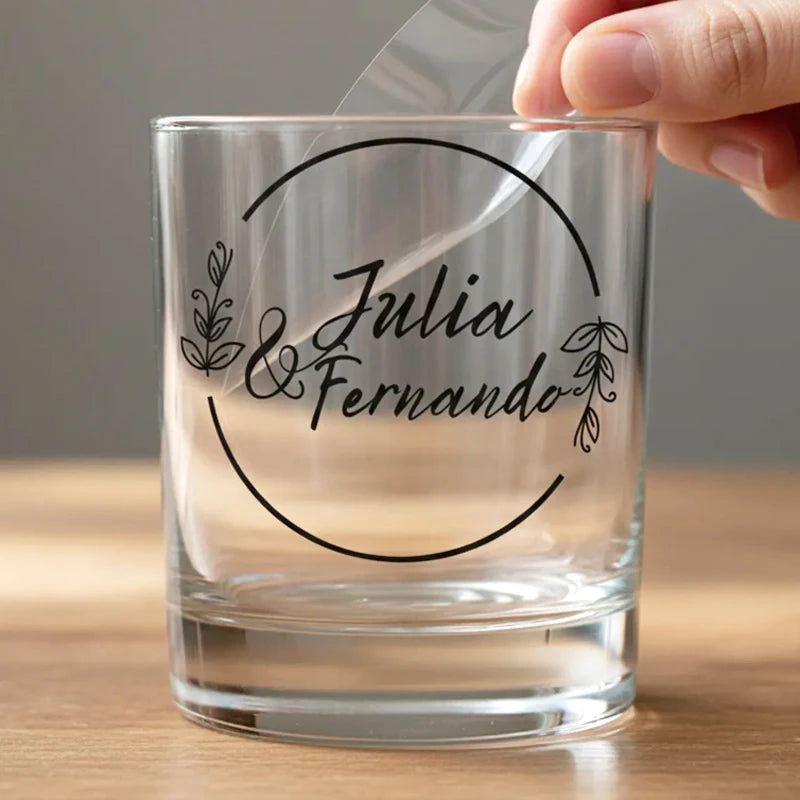 50PCS Personalized UV Transfer Sticker, Custom Your Logo Text Image, Custom UV DTF Stickers, Wine Glass Stickers