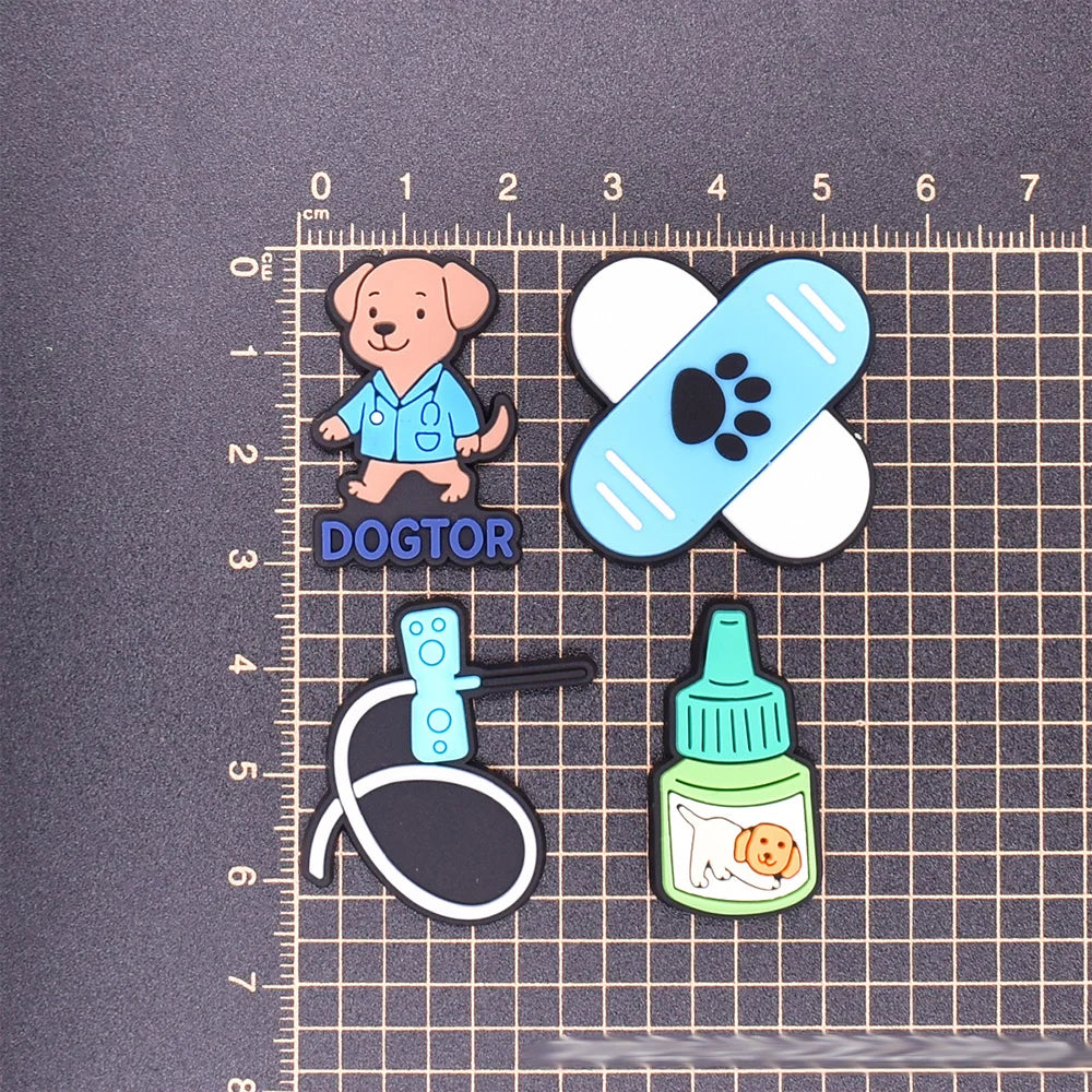 Pet hospital veterinarian Love dogs Shoes Charms DIY PVC Shoe bag Accessories Forenthusiasts Wristband Kids Party X-mas Gifts