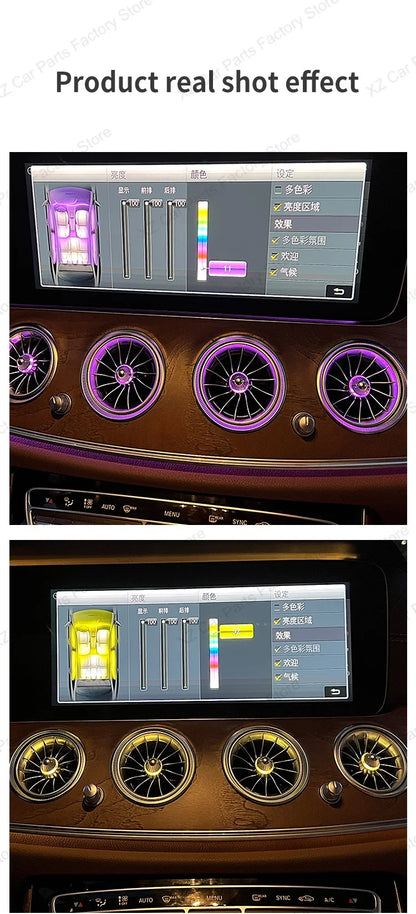 For Mercedes Benz E-Class W213 2016-2021 Led 64 Colors Air Vents AMG E43 E53 3D Rotating Tweeter Speaker Interior Ambient Light