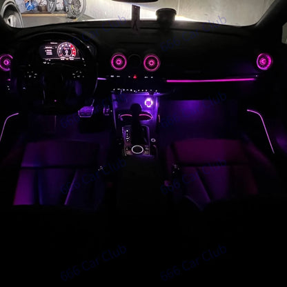 256 Colours Air Vents For Audi A3 S3 RS3 8V 8Y 8P 2004-2020 Car Dashboard Ambient Light LED Air Conditioner Outlet Nozzle Lamp