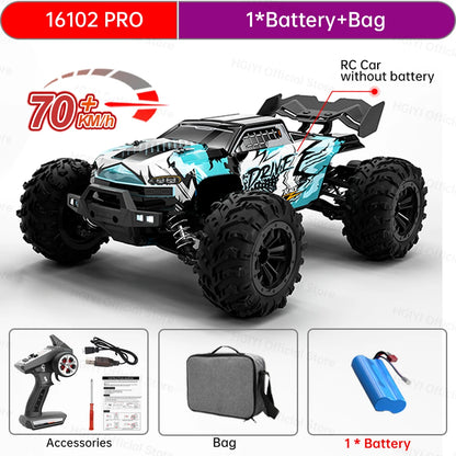 Teeggi 16101 /16102 PRO 1:16 70KM/H 4WD High Speed RC Car With LED Light Drift RC Off-Road Car Monster Truck Toy For Kid Gifts