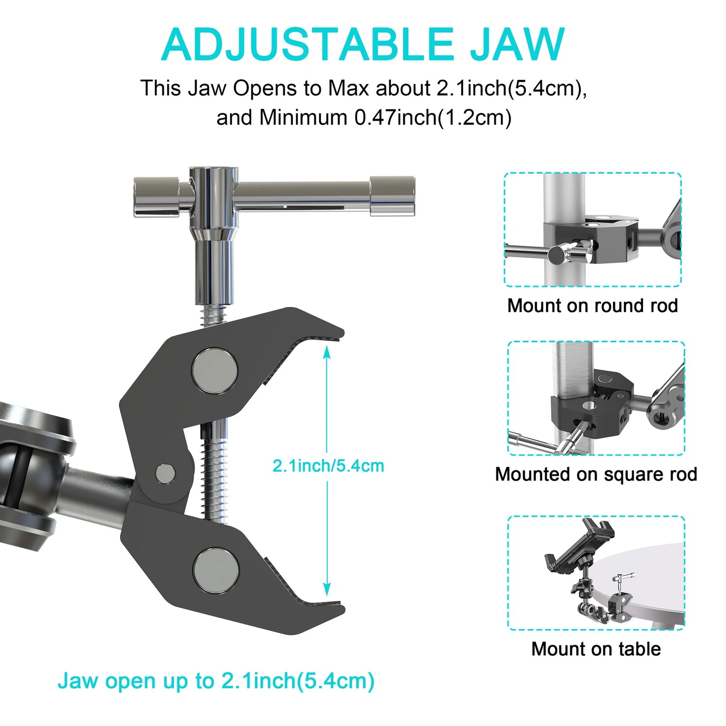 Tablet stand suitable for treadmill,, wheelchair, golf cart, microphone,exercise bike,stroller