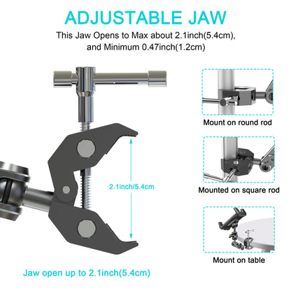 Tablet stand suitable for treadmill,, wheelchair, golf cart, microphone,exercise bike,stroller