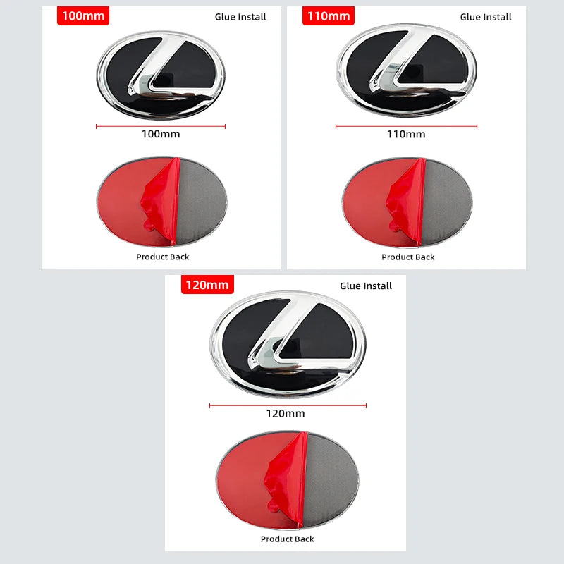 3D Front Grille Emblem Rear Trunk Badge Replacement Sticker for Lexus GS GX IS LS LX NX RX RX270 Ct200h IS250 ES 220D IS300