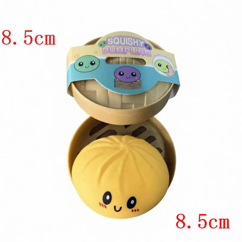 5.5/8.5cm Stress 1-12Pcs Dumpling Squash Toy Dampaline Squishy with Box Dumplings Sensory Squeeze Toy for  Relief Gift Birthday