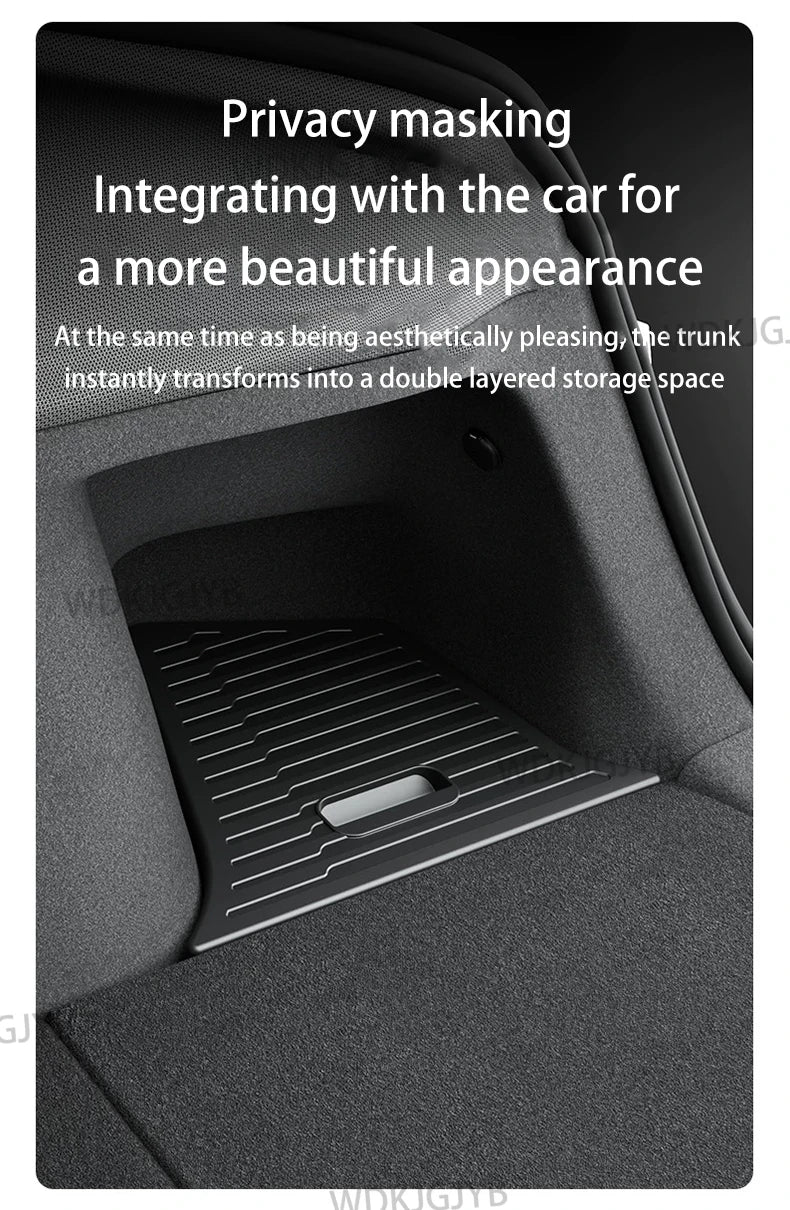For Tesla Model Y Juniper 2025 Trunk Organizer Side Storage Box Boot Organizer TPE Storage Bin Anti-dirty Car Travel Accessories