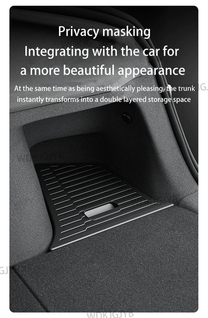 For Tesla Model Y Juniper 2025 Trunk Organizer Side Storage Box Boot Organizer TPE Storage Bin Anti-dirty Car Travel Accessories