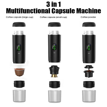 Portable Coffee Maker,3-in-1 Espresso Machine for Travel 20 bar Mini Coffee Maker Compatible with Ground Coffee & Capsule