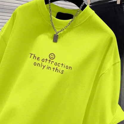 2025 European Style New Pure Cotton Short Sleeve Tshirt Women Clothing Fashion Loose Letter Print Top Office Lady Casual Y2k Tee