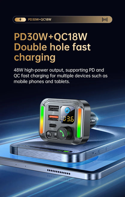 Car Bluetooth receiver 2026 latest model fast charging charger car mp3 player converter