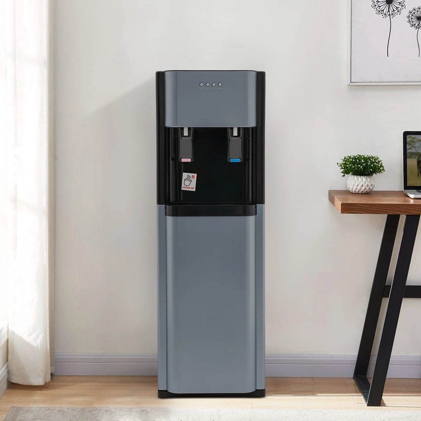 5 Gallon Bottom Loading Water Dispenser, Built-in Heating and Cooling System, Freestanding Water Cooler for Home, Office and Living Room Use
