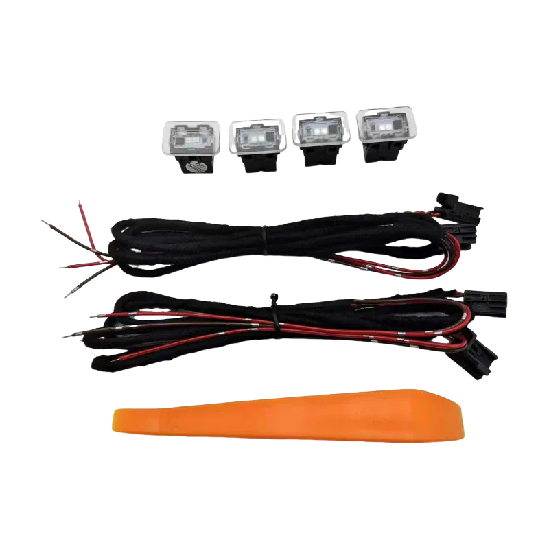 LED door trim Ambient atmosphere storage box light inner door debris box lighting lamp+wiring harness For Audi A4 S4 A5 A6 A7 A8